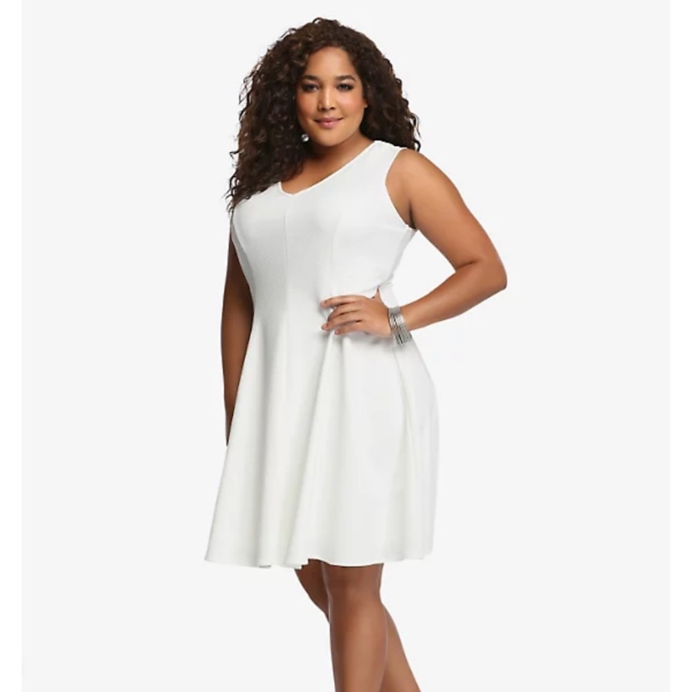 Torrid Jacquard Ivory White Skater Dress 4X